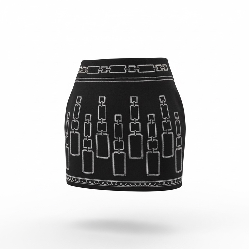 Heart Soul Black and White Geometric Mini Skirt